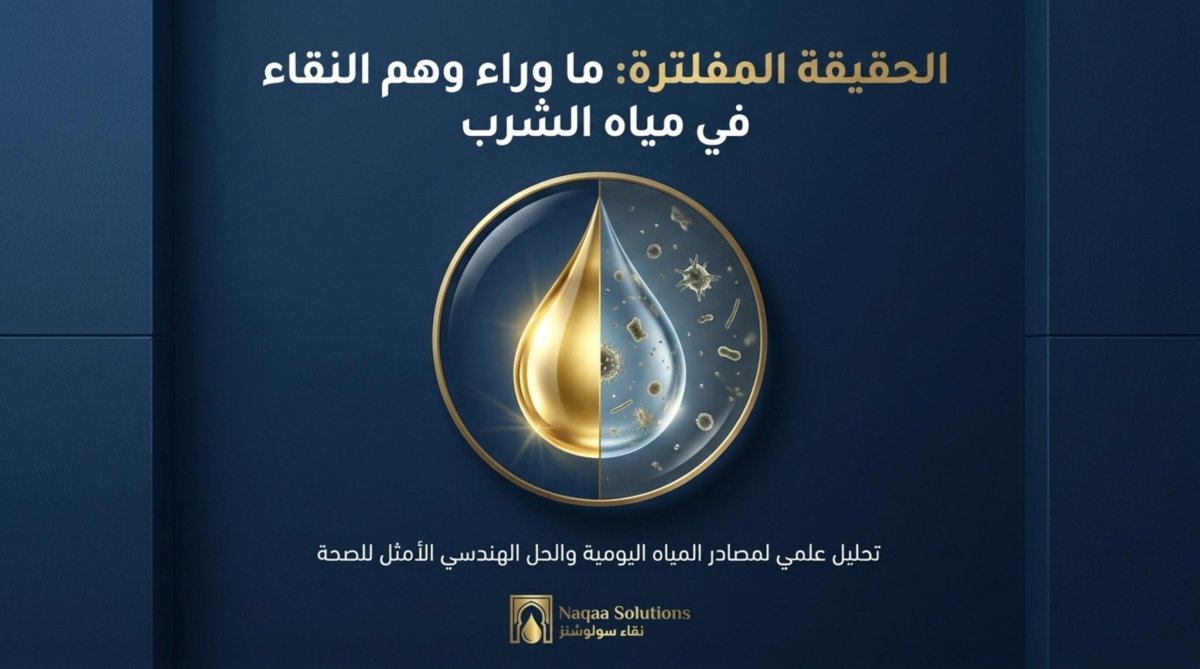 أي ماء نشرب؟ مقارنة علمية شاملة: ماء الصنبور، الماء المعبأ، أم الماء المفلتر؟