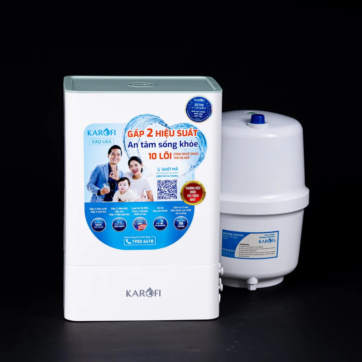 Osmoseur Domestique KAROFI KAQ-U65 – 10 Étapes SMAX & Membrane Américaine